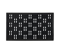 Relaxdays Felpudo Goma, 45x75cm, Enrejado, Antideslizante, Resistente a Intemperie, Pinchos, Interior y Exterior, Negro