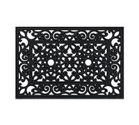 Relaxdays Felpudo de goma con ornamentos negro