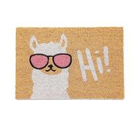 Relaxdays Felpudo Llama, Coco, 60 x 40 cm, Antideslizante, Resistente Intemperie, Alfombra Interior/Exterior, Multicolor