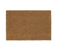 Relaxdays Felpudo de fibra coco natural liso marrón claro