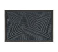Relaxdays Felpudo de polipropileno ranurado negro,gris
