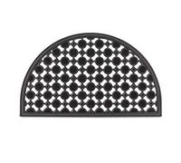 Relaxdays Felpudo Semicircular Decorativo para Entrada, 0.5 X 75 X 45 Cm, Caucho/Goma, Antideslizante, Negro