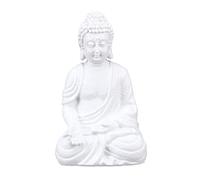 Relaxdays Figura de buda de 30 cm blanco