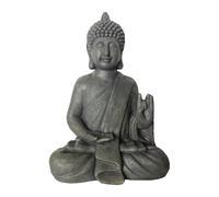 Relaxdays Figura de Buda Sentado 52 cm, decoración Vintage para jardín y salón, Resistente a Intemperie y heladas, Antra