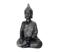 Relaxdays Figura Buda 45 cm negro,plata