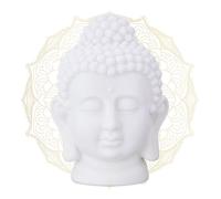 Relaxdays Figura de cabeza de Buda blanco