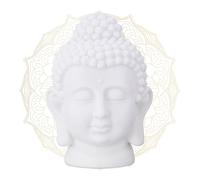 Relaxdays Figura de cabeza de Buda blanco