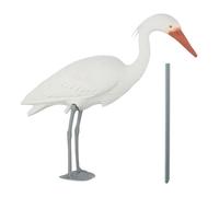 Relaxdays Figura de jardín garza decorativa blanco,naranja,gris