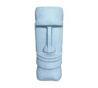 Relaxdays Figura Moai XXL, decoración de jardín, Cabeza Rapa NUI, 47 x 20 x 18 cm, Resina, Gris