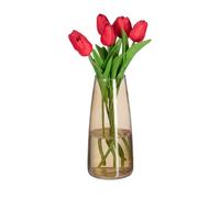 Relaxdays Florero de cristal moderno marrón