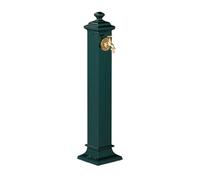 Relaxdays Fuente de Agua de Estilo Antiguo, con Grifo Jardín, 86x19x23 cm, Terraza, Patio, Decorativa, Verde Oscuro