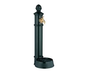 Relaxdays Fuente de pie antigua 83 cm verde oscuro,oro