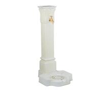 Relaxdays Fuente de Pie Antigua, con Grifo y Lavabo, 93x47x38 cm, Bebedero de Jardín, Terraza, Aluminio Fundido, Blanco, Latón