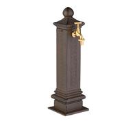 Relaxdays Fuente de pie vintage 47 cm marrón,oro