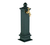 Relaxdays Fuente de pie vintage 47 cm verde oscuro,oro