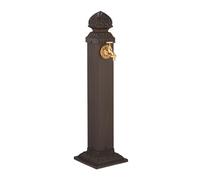 Relaxdays Fuente de pie antigua 81 cm marrón oscuro,oro