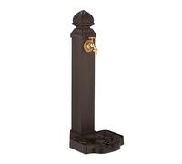 Relaxdays Fuente de pie antigua 77 cm marrón oscuro,oro