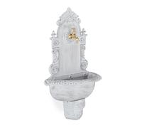 Relaxdays Fuente jardín de pared XL blanco,oro