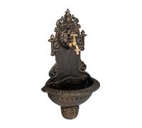 Relaxdays Fuente Jardín Exterior, Dispensador Agua, Lavabo y Grifo, Bebedero, 61x35x18 cm, Hierro Fundido, Bronce