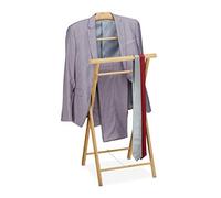Relaxdays Galán de Noche, Bambú, Plegable, Baño y Dormitorio, Dama y Varón, Colgador Ropa 110x47x38 cm Aprox., Natural