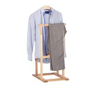 Relaxdays Galán de Noche, Perchero Pie para Trajes, Madera de Nogal, 102 x 47 x 50 cm, Marrón