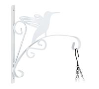 Relaxdays Gancho de pared macetas blanco colibrí blanco