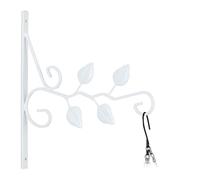 Relaxdays Gancho macetas pared blanco diseño hojas blanco