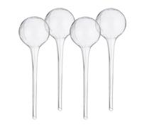 Relaxdays Globos de Riego de Cristal, Set de 4, 30x9 cm, Bolas para Regar Plantas, Autorriego Vacaciones, Transparente