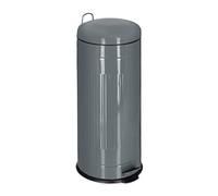Relaxdays, Gris, Cubo Basura Pedal con Recipiente Interior con Asa, Acero Inoxidable, 30 L, PP, 68,5 x 30,5 x 36 cm