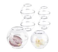 Relaxdays Guarda Cebollas, Set de 6, Fiambreras para Ajos, Limones, Limas, Frigorífico, 7 x 9 cm Ø, Transparente