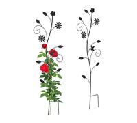 Relaxdays Guía Plantas Trepadoras, Set 2, 110x34x1 cm, Vintage, Soporte Enredadera, Metal, Jardín, Independiente, Negro
