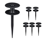 Relaxdays Set de 6 guías para mangueras de jardín negro