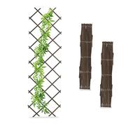 Relaxdays Guías Plantas Trepadoras, Set 3, Celosías Extensibles, Enrejado Enredaderas Pared, 180x60cm, Madera, Marrón