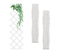 Relaxdays Guías Plantas Trepadoras, Set 3, Celosías Extensibles, Enrejado Enredaderas Pared, 180x60cm, Madera, Blanco