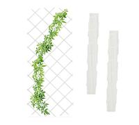 Relaxdays Guías Plantas Trepadoras, Set 3, Celosías Extensibles, Enrejado Enredaderas Pared, 180x90 cm, Madera, Blanco