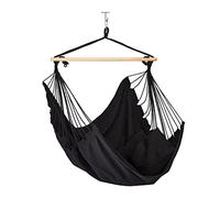 Relaxdays Hamaca Colgante de algodón con 2 Cojines, hasta 120 kg, para Interior y Exterior, niños y Adultos, Naranja/Verde