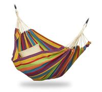 Relaxdays Hamaca colgante XXL de algodón amarillo,púrpura,rojo