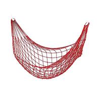 Relaxdays Hamaca de Red, Cama Colgante Exterior Ligera, para 1 Persona, Ideal para Camping o Jardín, hasta 120 kg, Rojo