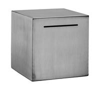 Relaxdays Hucha sin apertura Acero inox. 15x15x15 cm Monedas y billetes Plateado