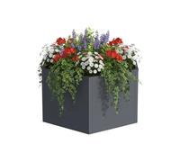 Relaxdays Huerto Elevado de Acero con Recubrimiento en Polvo para Flores y Verduras, 52x100x87 cm, Gris