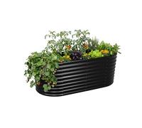 Relaxdays Huerto Elevado semicircular de Metal galvanizado para Flores, Plantas y Verduras, 160x80x80 cm, Negro