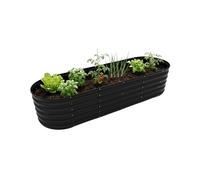 Relaxdays Huerto Elevado semicircular, Metal galvanizado, para Flores, Plantas y hortalizas, 45 x 200 x 60 cm, Negro