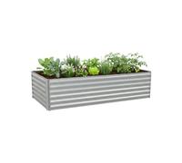 Relaxdays Huerto metálico 57 x 240 x 60 cm plata
