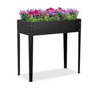Relaxdays Huerto urbano de metal negro negro
