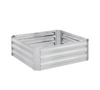 Relaxdays Huerto urbano jardinera de metal plata