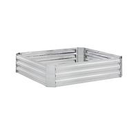 Relaxdays Huerto Urbano, Metal Galvanizado, Jardinera para Cultivar Flores, Plantas y Verduras, 30x120x90 cm, Plateado