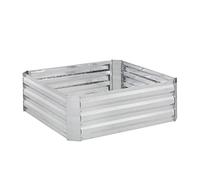 Relaxdays Huerto urbano jardinera de metal plata