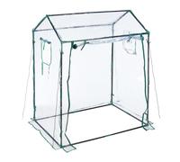 Relaxdays Invernadero grande PVC verde oscuro,negro,transparente
