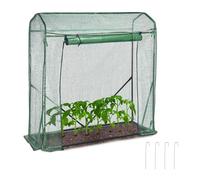 Relaxdays Invernadero Tomates, 154 x 152 x 50 cm, Hierro y Malla de Rejilla de PE, Vivero de Jardín de Plástico, Verde