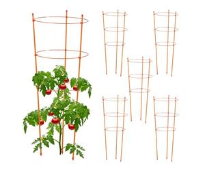 Relaxdays Jaula tomates Set de 6 unidades naranja naranja